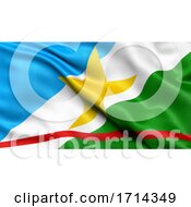 Poster, Art Print Of 3d Illustration Of The Brazilian State Flag Of Roraima Waving In The Wind