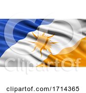 3D Illustration Of The Brazilian State Flag Of Tocantins Waving In The Wind