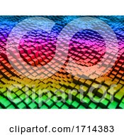 Poster, Art Print Of 3d Abstract Background With Rainbow Coloured Extruding Cubes