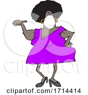 Poster, Art Print Of Cartoon Woman Wearing A Mask And Presenting