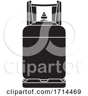 Poster, Art Print Of Black And White Silhouette Gas Cylinder