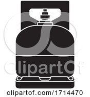 Poster, Art Print Of Black And White Silhouette Gas Cylinder