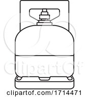 Black And White Outline Gas Cylinder