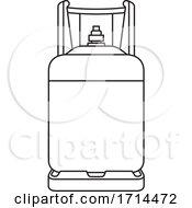 Poster, Art Print Of Black And White Outline Gas Cylinder
