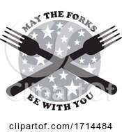 Poster, Art Print Of Grayscale May The Forks Be With You Design