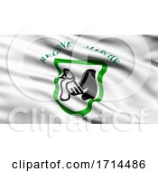 Poster, Art Print Of 3d Illustration Of The Italian State Flag Of Marche Waving In The Wind