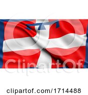 Poster, Art Print Of 3d Illustration Of The Italian State Flag Of Piedmont Waving In The Wind