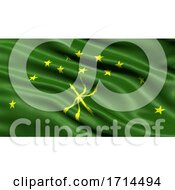 3D Illustration Of The Russian Republic Of Adygea Waving In The Wind