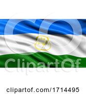 Poster, Art Print Of Flag Of The Republic Of Bashkortostan Waving In The Wind With A Positive Covid-19 Blood Test Tube 3d Illustration Concept For Blood Testing For Diagnosis Of The New Corona Virus