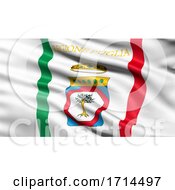 Poster, Art Print Of 3d Illustration Of The Italian State Flag Of Apulia Waving In The Wind