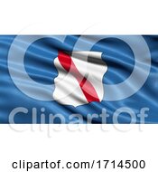 3D Illustration Of The Italian State Flag Of Campania Waving In The Wind