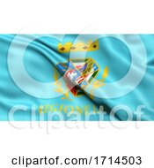 3D Illustration Of The Italian State Flag Of Lazio Waving In The Wind