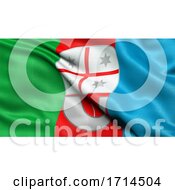 Poster, Art Print Of 3d Illustration Of The Italian State Flag Of Liguria Waving In The Wind