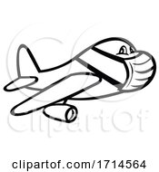 Poster, Art Print Of Jet Plane Or Airplane Wearing Surgical Mask