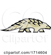 Poster, Art Print Of Pangolin Scaly Anteater Walking Side Mascot