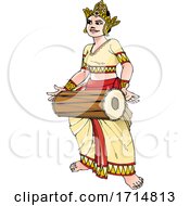 Female Sri Lankan Drummer by Lal Perera
