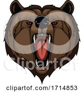 Poster, Art Print Of Angry Red Eyed Bear Roaring