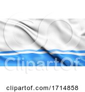 Flag Of The Altai Republic Waving In The Wind 3D Illustration