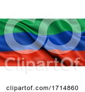 Poster, Art Print Of Flag Of The Republic Of Dagestan Waving In The Wind 3d Illustration