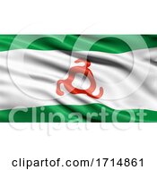 Poster, Art Print Of Flag Of The Republic Of Ingushetia Waving In The Wind 3d Illustration