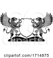 Coat Of Arms Griffin Crest Griffon Family Shield by AtStockIllustration