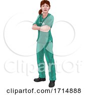 Poster, Art Print Of Doctor Or Nurse Woman In Scrubs Medical Worker