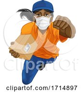 Poster, Art Print Of Delivery Superhero Delivering Package Parcel Box