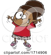 Cartoon Girl Doing Jumping Jacks