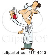 Cartoon Researching Scientist by toonaday