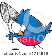 Poster, Art Print Of Cartoon Early Bird Waiting To Catch The Worm