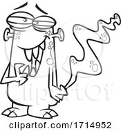 Poster, Art Print Of Cartoon Black And White Stinky Monster
