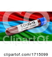 Poster, Art Print Of Flag Of The Republic Of Karelia Waving In The Wind With A Positive Covid 19 Blood Test Tube