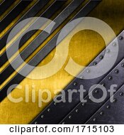 Poster, Art Print Of Abstract Background With Metallic Textures