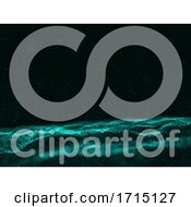 Poster, Art Print Of 3d Abstract Cyber Particles Background With Flowing Dots