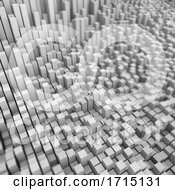 3D Abstract Bacground Of Extruding Cubes With Shallow Depth Of Field