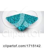 Abstract Isometric Background With Extruding Teal Coloured Cubes