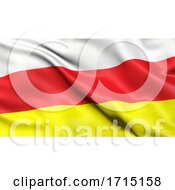 Flag Of The Republic Of North Ossetia Alania Waving In The Wind