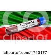 Poster, Art Print Of Flag Of The Republic Of Tatarstan Waving In The Wind With A Positive Covid 19 Blood Test Tube