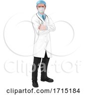 Poster, Art Print Of Doctor In Protective Mask Medical Concept