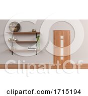 Poster, Art Print Of Set Of Shelves Isolated On Wall Background