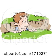 Cartoon Man Stuck In A Rut