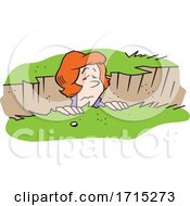 Poster, Art Print Of Cartoon Woman Stuck In A Rut