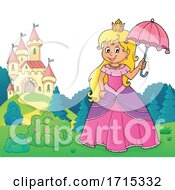 Poster, Art Print Of Princess Holding An Umbrella