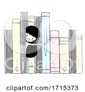 Girl Peek Books Illustration