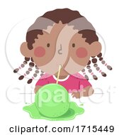 Kid Girl Slime Bubble Illustration