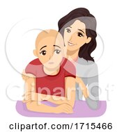 Teen Girl Alopecia Mom Comfort Illustration