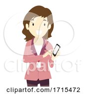 Poster, Art Print Of Teen Girl Intern Phone Know Contacts Illustration