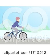 Poster, Art Print Of Man Winter Bike Illustration
