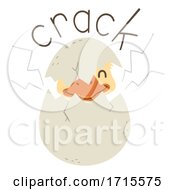 Poster, Art Print Of Duck Egg Onomatopoeia Sound Crack Illustration