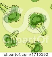 Poster, Art Print Of Seamless Broccoli Background Illustration